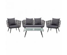 Gartenmöbel Set Rattan graphitgrau RAGUSA