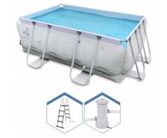 Jilong Rechteckiges Schwimmbad über dem Boden Struktur 290x200h99cm + Leiter Pumpe 17725EU