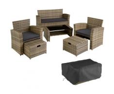 Rattan Sitzgruppe Modena - Gartenlounge, Terrassenmöbel, Rattan Lounge - natur