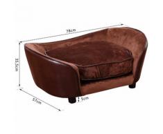 PawHut Hundematte Hundebett Hundesofa mit Kissen Rückentasche Kaffeebraun