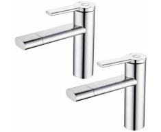CECIPA 2er Design Wasserhahn Bad | Osmose Armatur Waschtischarmatur Einhebelmischer Mischbatterie |