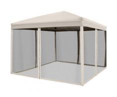 Outsunny - ® Faltpavillon Faltzelt mit Seitenwänden 3x3m Stahl Beige - beige