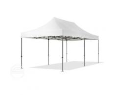 3x6m Faltpavillon TOOLPORT, PREMIUM Stahl 40mm, Seitenteile mit Panoramafenstern, weiß