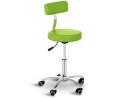 Physa - Rollhocker Mit Lehne Drehhocker Arbeitshocker Praxishocker Gasfeder Grün 150 Kg