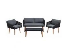 Juskys - Rope Gartenmöbel Sofa-Set Neapel – Balkonmöbel 4 Personen – Gartenlounge mit Sofa, Tisch &