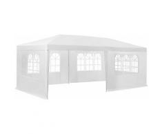 Tectake - Garten Pavillon 6x3m mit 5 Seitenteilen - Partyzelt, Bierzelt, Festzelt - weiß