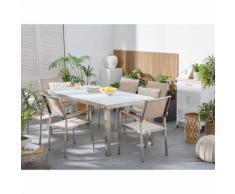 Gartentisch Edelstahl/Glas weiß 180 x 90 cm GROSSETO