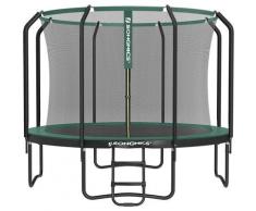Trampolin 305 cm, rundes Gartentrampolin mit Sicherheitsnetz und Leiter, gepolstertes Gestell, für