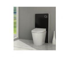 Schwarzglas Sanitärmodul für Stand-WC inkl. Betätigungsplatte