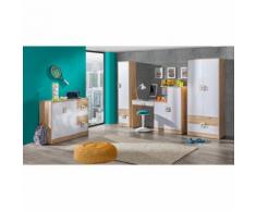 Kinderzimmer Set A Fabian, 4-teilig, Farbe: Eiche Hellbraun / Weiß