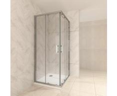 Duschkabine mit Schiebetüren Eckdusche mit Rollensystem aus ESG Glas 190cm Hoch 70x120
