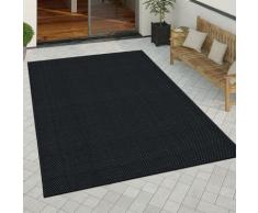 Paco Home In- & Outdoor Teppich Küchenteppich Einfarbiges Design Sisal Optik Schwarz 60x110 cm