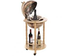 Riesiger Barwagen 33001W Antikweiß geöffnet 100cm Globusbar Bartisch Hausbar
