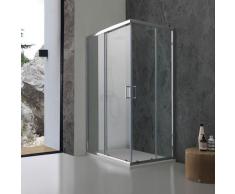 ECKDUSCHE 70 × 90 CM AUS TRANSPARENTEM KRISTALLGLAS