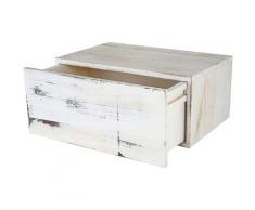 Wandregal Arlon, Schubladen-Regal, Shabby-Look Vintage, 21x46x30cm ~ weiß