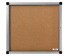 QUIPO Schaukasten, Flügeltür - 6 (2 x 3) DIN-A4-Blätter - Naturkork-Rückwand