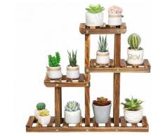 Pflanzenregal Holz Blumenregal 4 Ebenen Blumentreppe Garten Pflanzentreppe Indoor Blumenständer