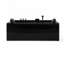 Whirlpool-Badewanne links schwarz VARADERO