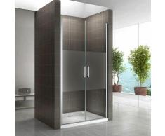Duschtür 68-140 cm, Duschabtrennung aus 6 mm teilsatiniertem ESG Sicherheitsglas mit