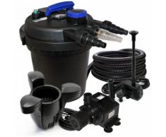 Druckfilter Set 6000l 11W UVC Teichklärer 25m Schlauch Pumpe Springbrunnenpumpe Skimmer 30