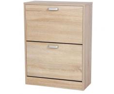 Schuhschrank Schuhkipper Schuhkommode mit 2 Klappen aus Holz Spanplatte, 60 x 80 x 24.5cm (B x H x