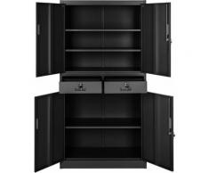 Tectake - Aktenschrank mit 2 Schubfächern - Büroschrank, Rolladenschrank, Hängeregisterschrank