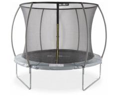 Trampolin Rund Ø 305cm Farbe Grau -MARS Inner XXL- Gartentrampolin mit Innenschutznetz, Super