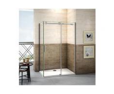 100x70x195cm,Seitenwand Größe:70cm Duschabtrennung Schiebetür Duschkabine 8mm NANO GLAS