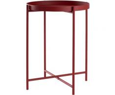 Beistelltisch Tabletttisch rund Ø38xH50cm Metall: Rot