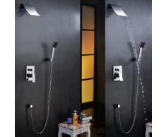 Unterputz Duschsystem Regendusche Duscharmatur Set mit Wasserfall Duschkopf Handbrause