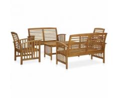 Asupermall - 5-tlg. Garten-Lounge-Set Massivholz Akazie