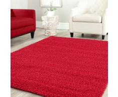 Shaggy Teppich Farbe Hochflor Langflor Teppiche Modern Uni Farben ,Rot, 40x60 cm