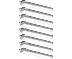 8x LED Wannenleuchte Keller-Lampe Leuchte Feuchtraum Beleuchtung 18W 6400K (Kaltweiß) Nassraum IP65