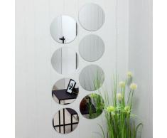 8 Stück Spiegelfliesen rund je Ø20cm Spiegelkachel Fliesenspiegel Dekospiegel Wanddekoration
