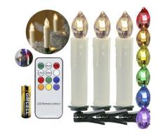 Randaco - 30 Stück LED Weihnachtskerzen mit Fernbedienung RGB Kerzen Lichterkette mit Batterien