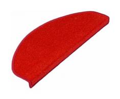 Stufenmatte Dynasty Velours Rot Halbrund 23,5 x 65 cm - Rot