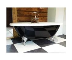 Freistehende Nostalgie Badewanne Carlton black aus Acryl in schwarz/weiß glänzend von Bädermax