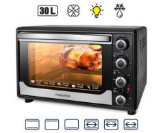 Freihafen Minibackofen, 30 Liter 1500W Mini Backofen mit Umluft 6 Kochmodi, mit Auftaufunktion,