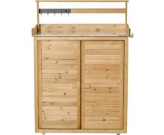 Gartenschrank Pflanztisch mit Unterschrank Geräteschrank mit Arbeitsfläche 3 Fächern Gartentisch