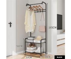 Kleiderbügel Kleiderständer Garderobe Schuhregal Garderobe Garderobe 60 x 30 x 165 cm schwarz