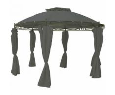 Pavillon rund 3,5 m steingrau inkl. Seitenteile wasserdicht