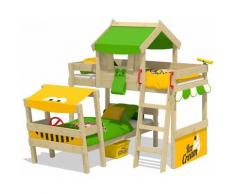 Wickey - Kinderbett Etagenbett CrAzY Trunky mit apfelgrün/gelbe Rutsche Hochbett, 90 x 200 cm
