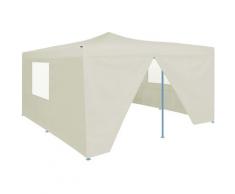 Faltpavillon mit 4 Seitenwänden 5x5m Creme vidaXL - Creme