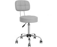 Youthup - Rollhocker mit rückenlehne Barhocker Höhenverstellbar 82.5-96cm mit Kunstleder bezogener