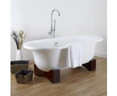 Freistehende Badewanne Oval mit Holzfüßen - Miami