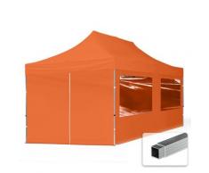 3x6 m Faltpavillon toolport, economy Alu 32mm, Seitenteile mit Panoramafenstern, orange - orange