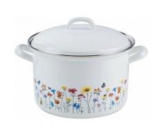 Riess-kelomat - Riess Fleischtopf Country Flora mit Deckel Ø14cm 1 Liter Induktion