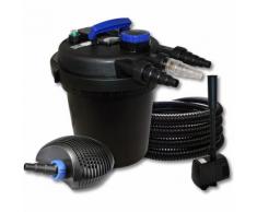 SunSun Druckteichfilter Set für 10000l mit 11W UVC und 20W ECO Pumpe 25m Schlauch Springbrunnen