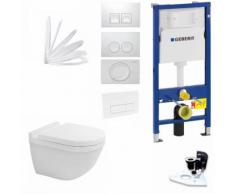 Geberit Duofix Vorwandelement mit Duravit Starck 3 WC spülrandlos mit Beschichtung, Komplett-Set