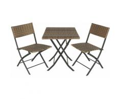 Tectake - Rattan Balkonset Trevi - Gartenmöbel, Balkonmöbel, Terassenmöbel - natur